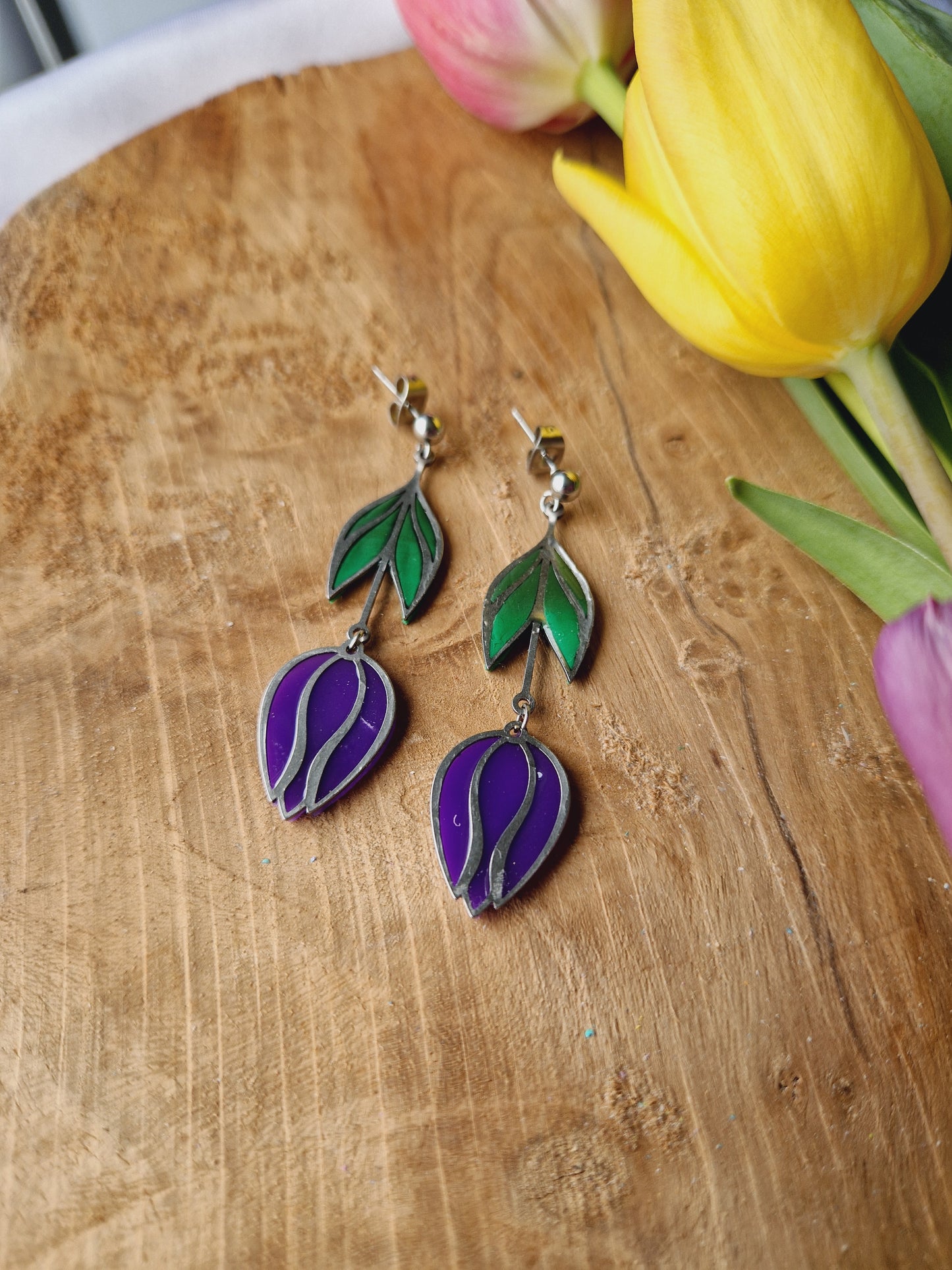 Tulipes violet / argent