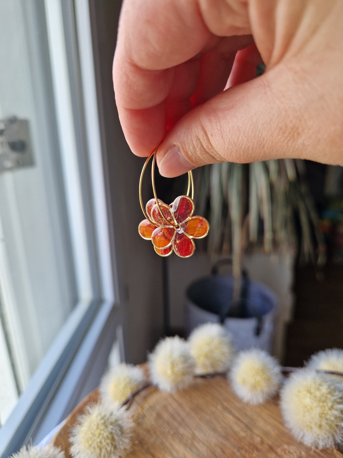 Boucles "Flora" sunset.