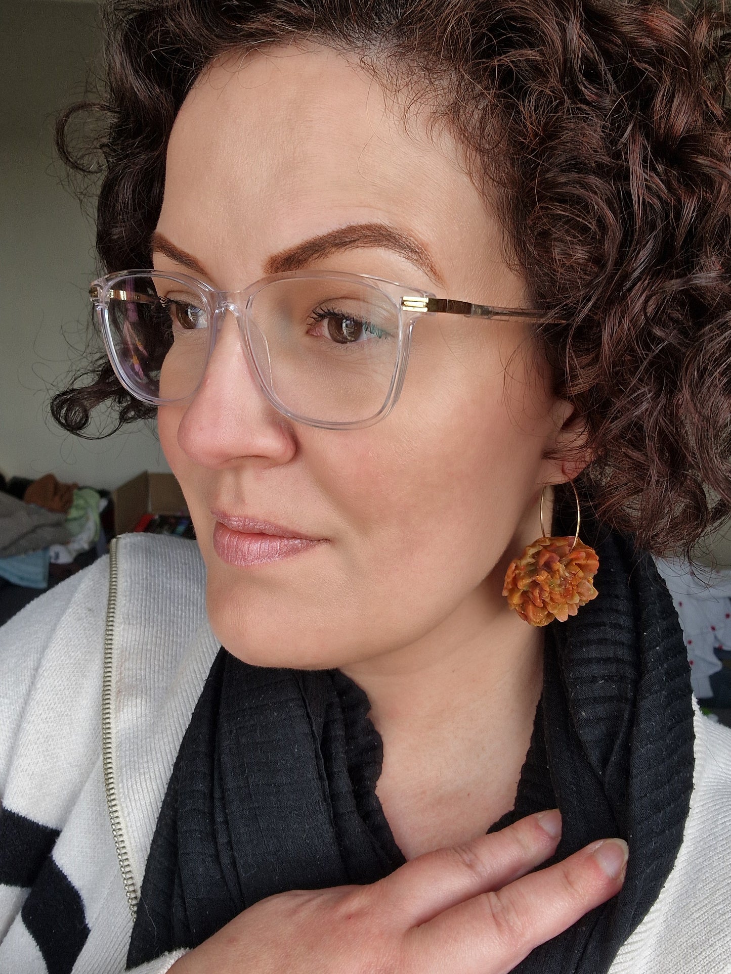 Boucles fleur chrysanthème.