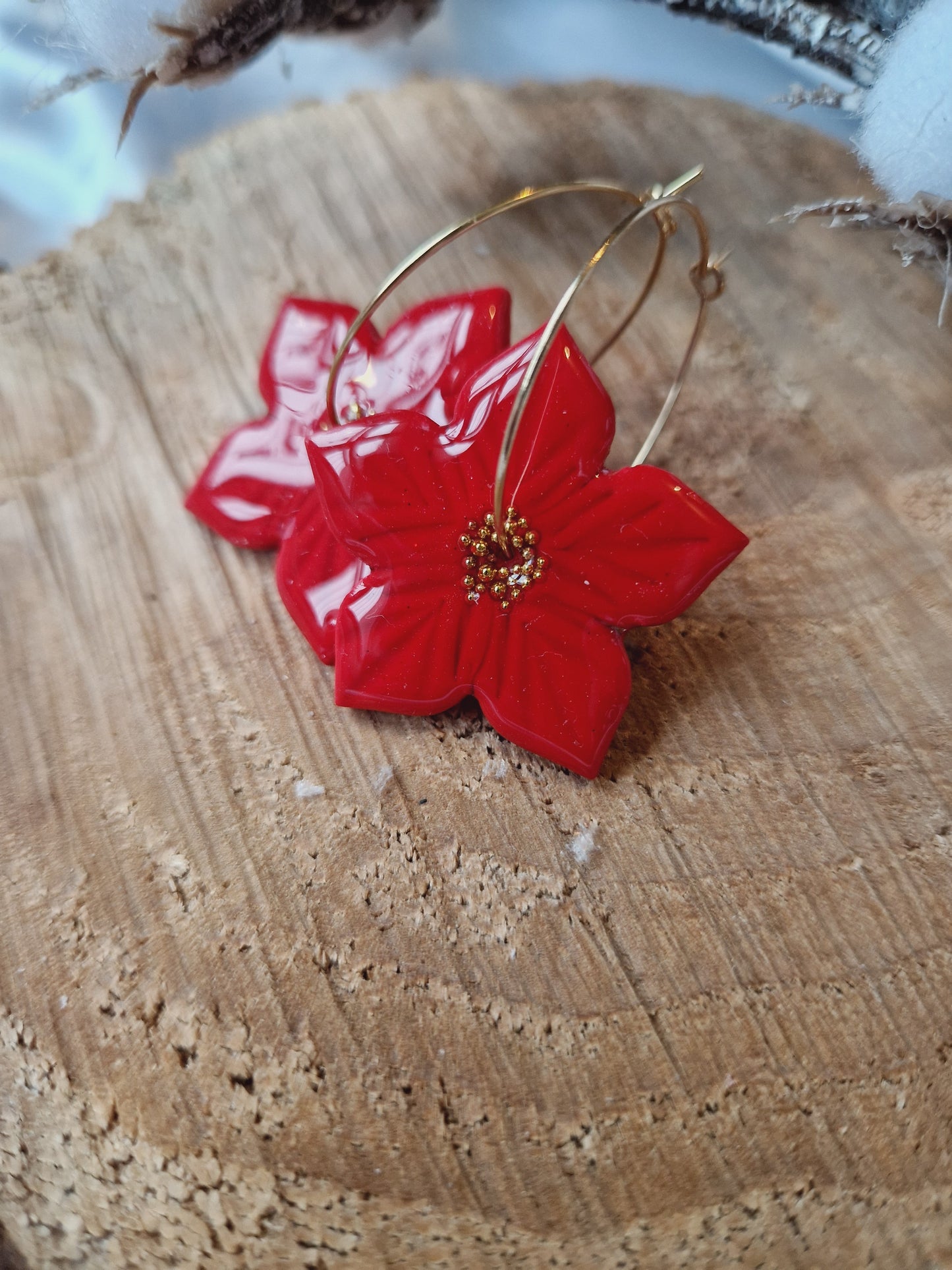 Boucles "Fleur de Noël"