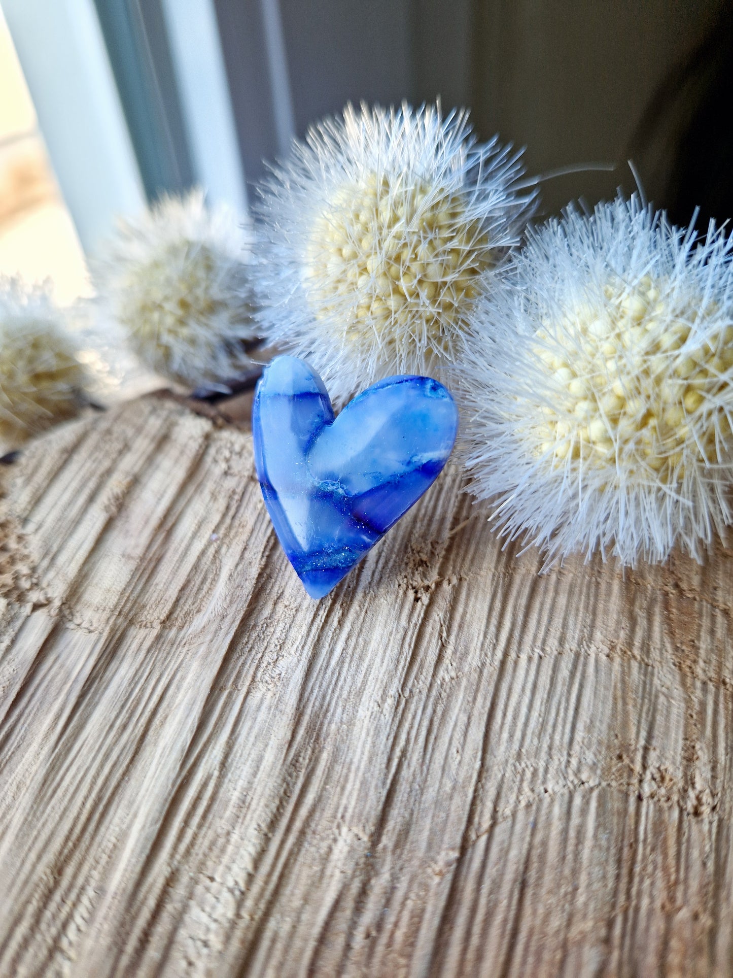 Pin's cœur marbré bleu 💙