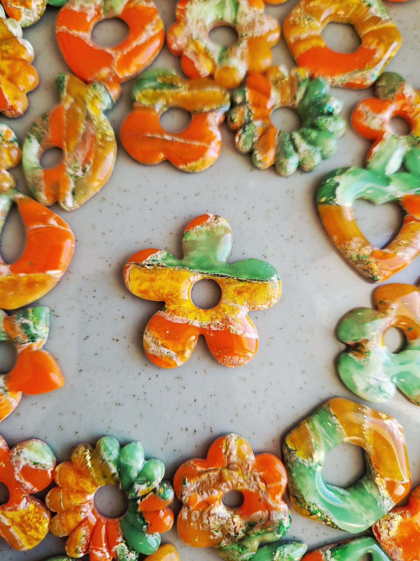 Pampilles "Citrus" 🍋🍊🍋🟩 (sans créoles).
