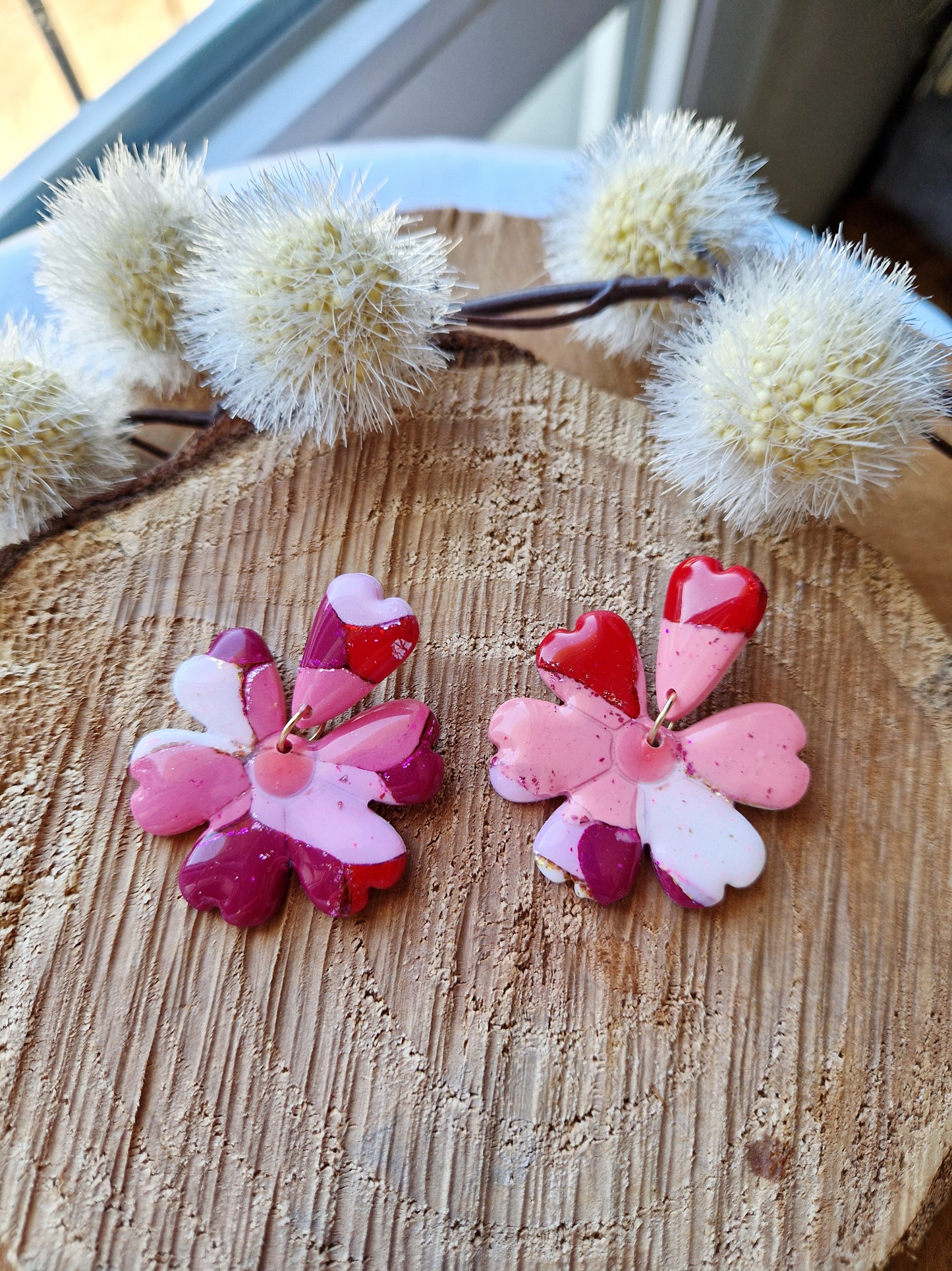 Boucles "Fleurs pétale 🌸" Pink Lovely.