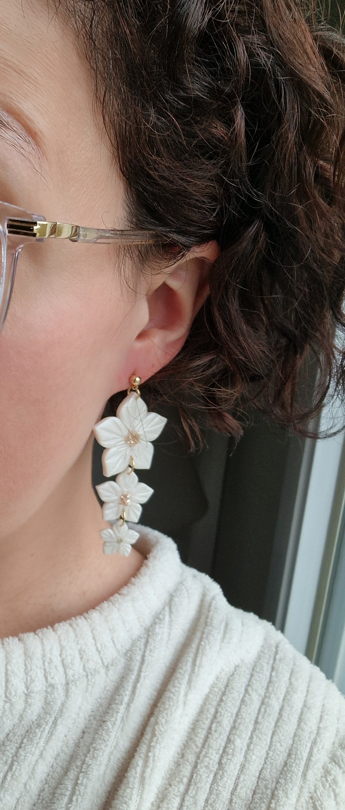 Boucles "Trio fleurs de Noël"