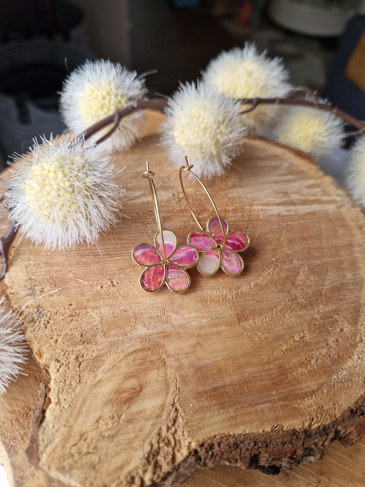 Boucles "Flora" 🩷