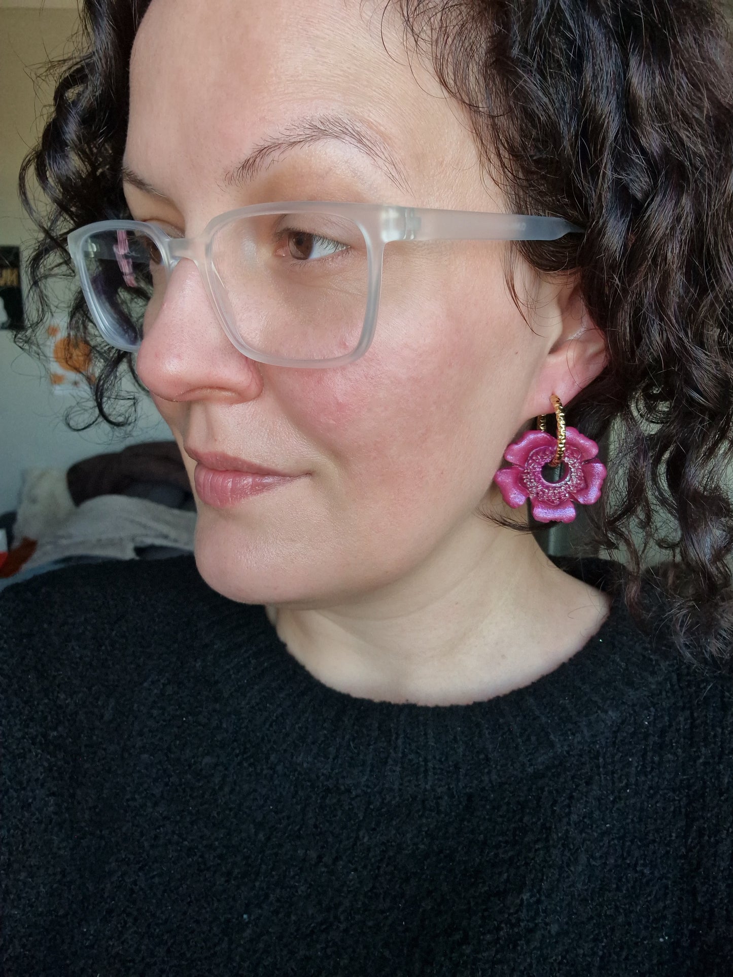 Les pampilles "Anémones" finition mat (sans créoles).