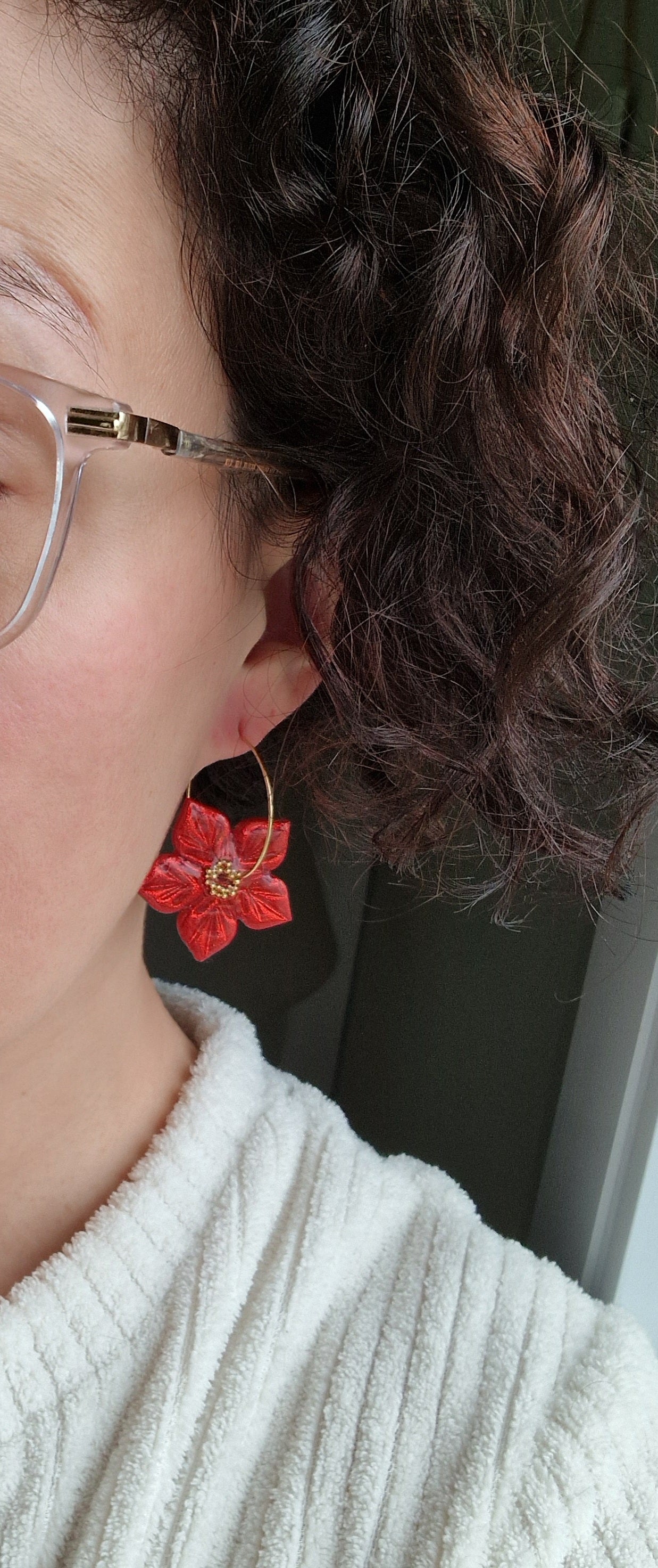 Boucles "Fleurs de Noël"