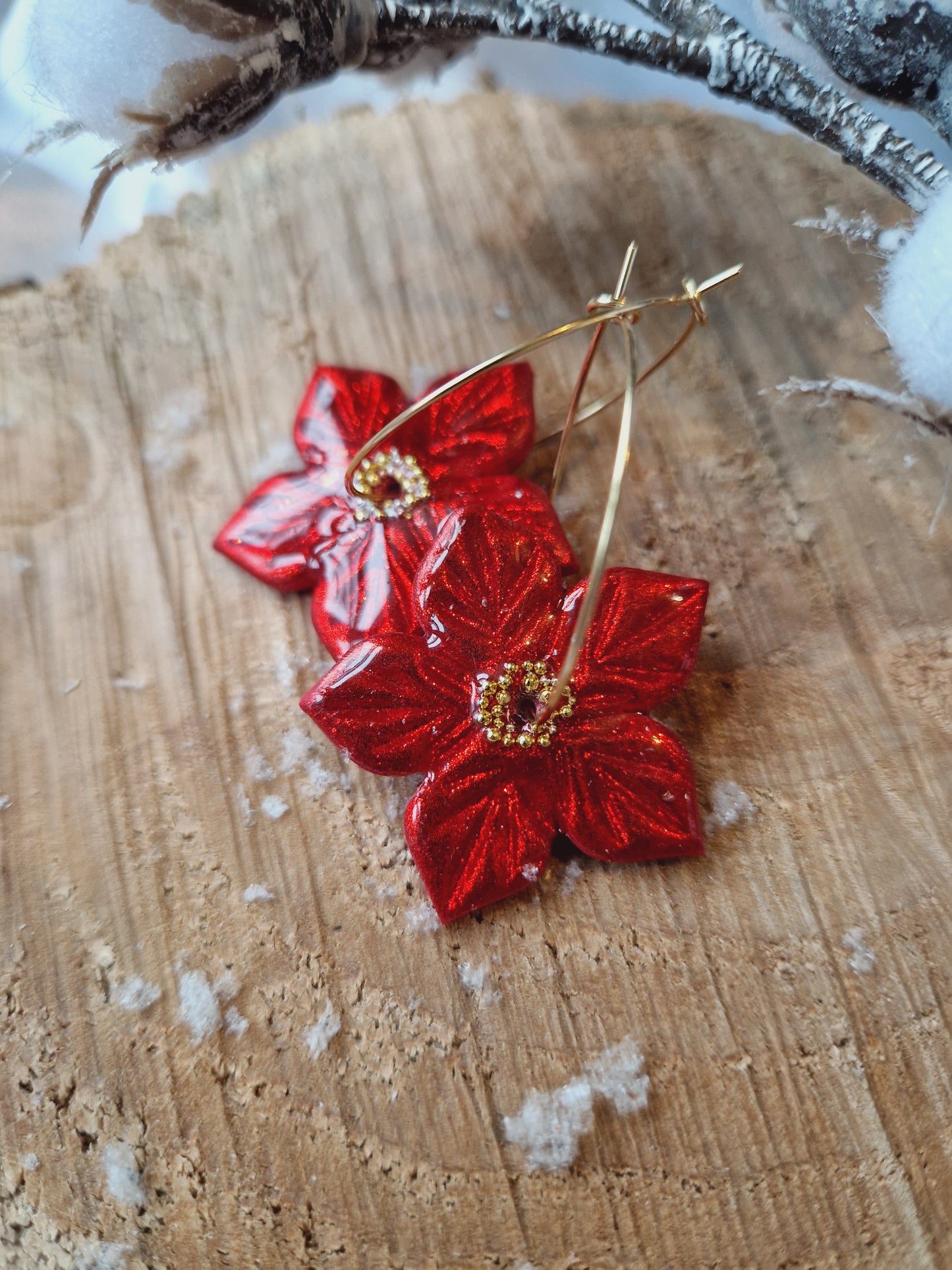 Boucles "Fleurs de Noël"