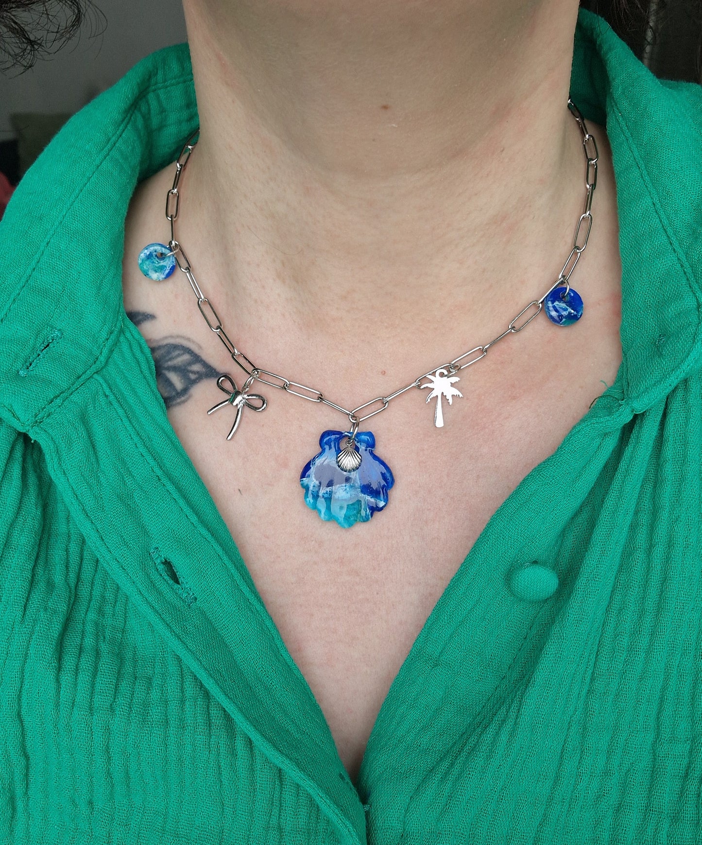 Collier "Lagon 💚🩵💙"