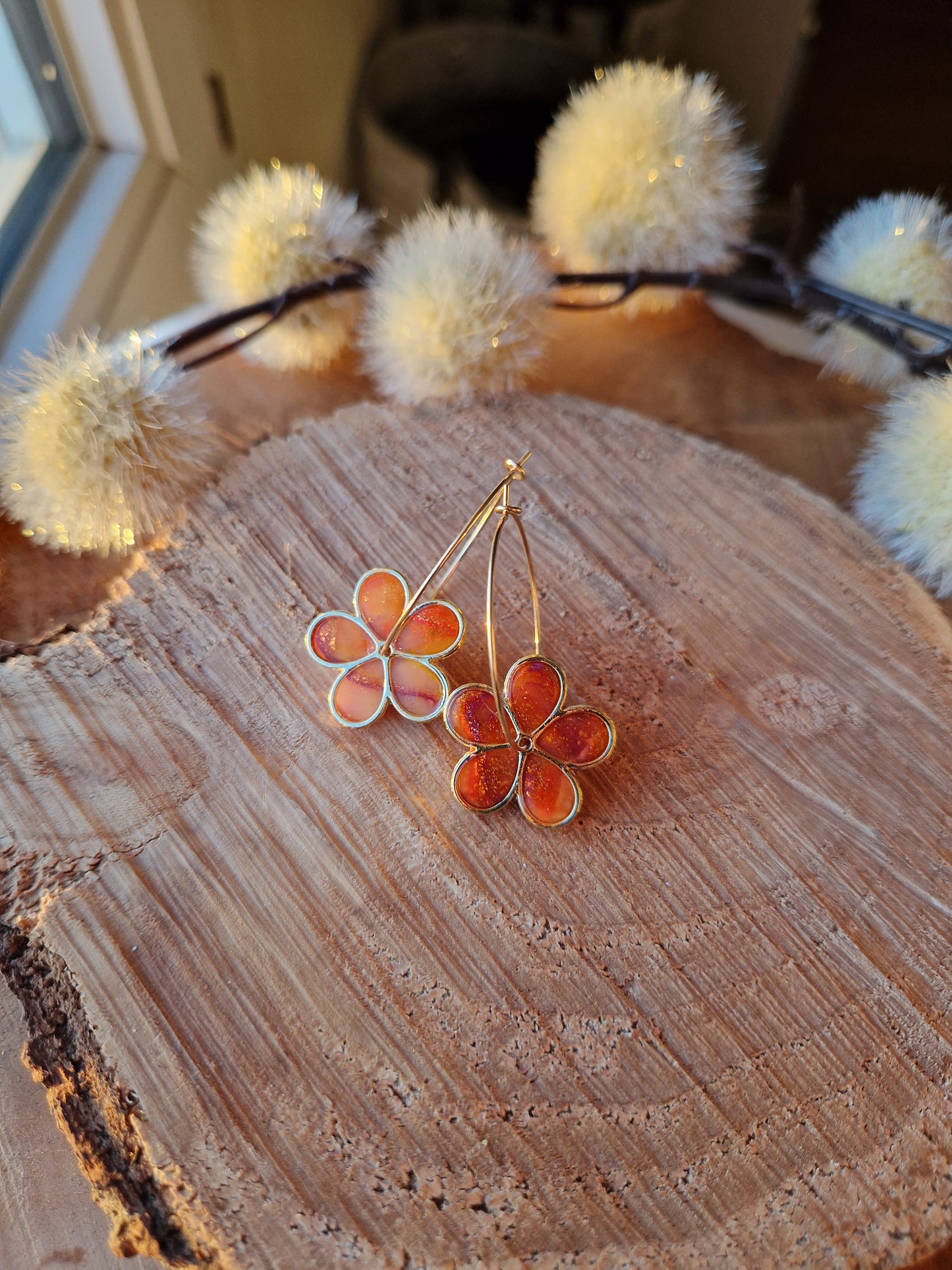 Boucles "Flora 🌸" Couleurs d'automne.
