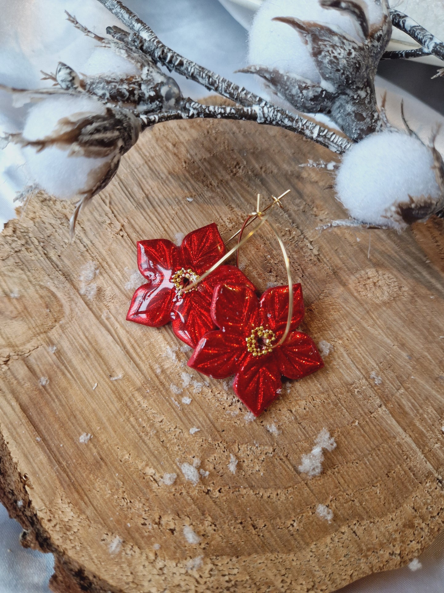 Boucles "Fleurs de Noël"