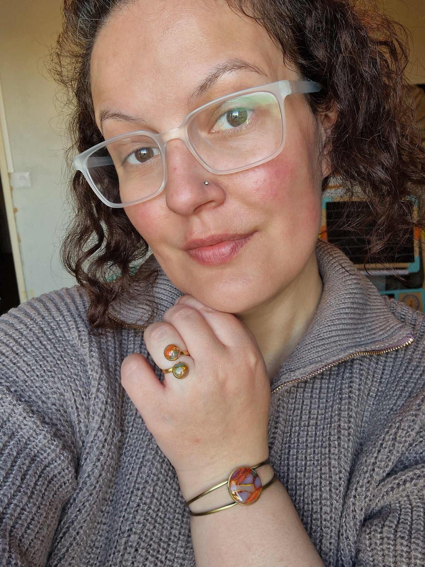 Bague ajustable "Couleurs d'automne 🐿🍂🦊🍁".