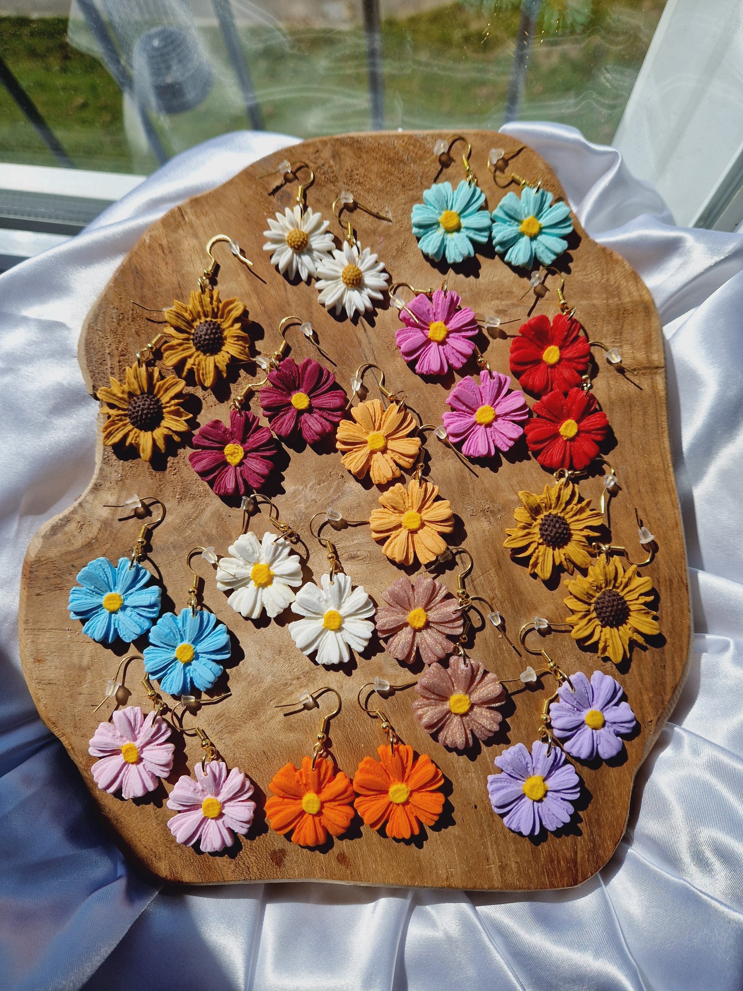 Les fleurs colorées.
