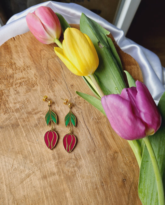 Tulipes bordeaux/or