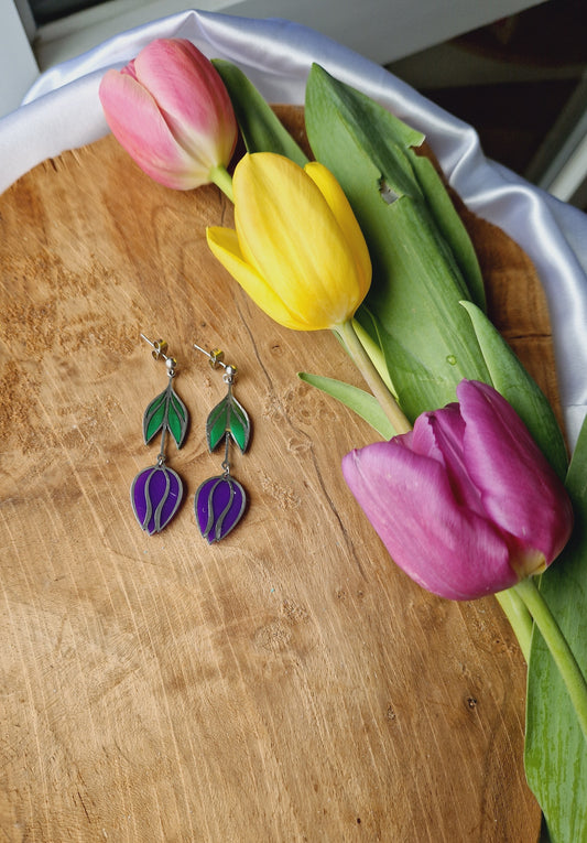 Tulipes violet / argent
