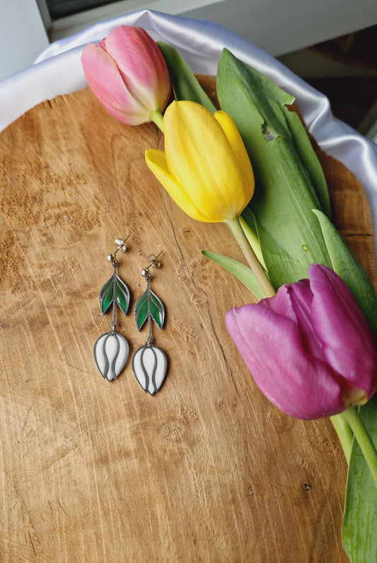 Tulipes blanc / argent