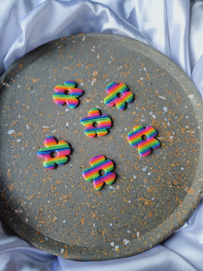 Pampilles Rainbow 🌈 (sans créoles) finition brillante.