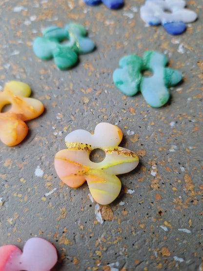 Pampilles "effet marbré" mates (sans créoles) 💙💚🧡🩷.