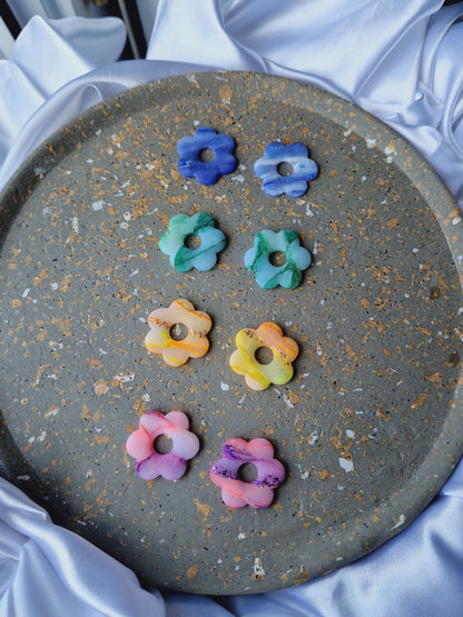 Pampilles "effet marbré" mates (sans créoles) 💙💚🧡🩷.