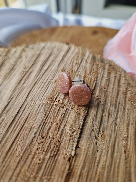 Minies puces rondes rose paillété.