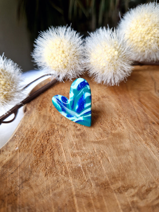 Pin's marbré bleu, vert menthe, vert émeraude 🩵💚
