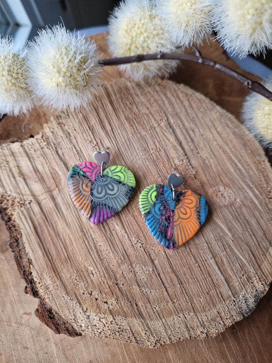 Boucles "Coeur mandala".