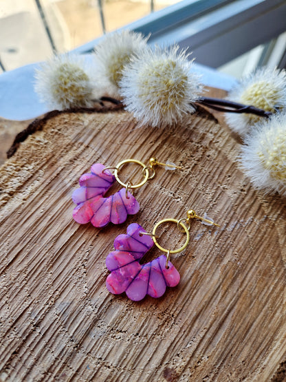 Boucles "Lilia" marbré rose violet 🩷💜.
