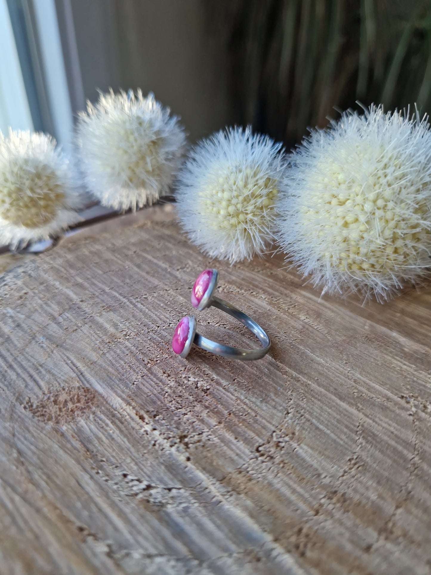 Bague ajustable argent.