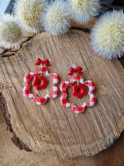 Boucles "Duo de 🌸" Vichy ❤️🎀