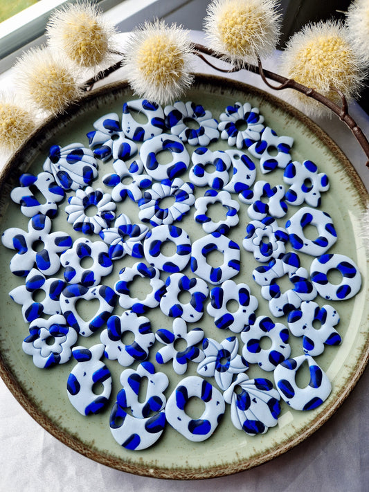 Pampilles "Léopard 🐆💙" (sans créoles)