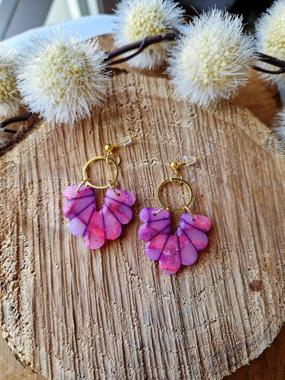 Boucles "Lilia" marbré rose violet 🩷💜.