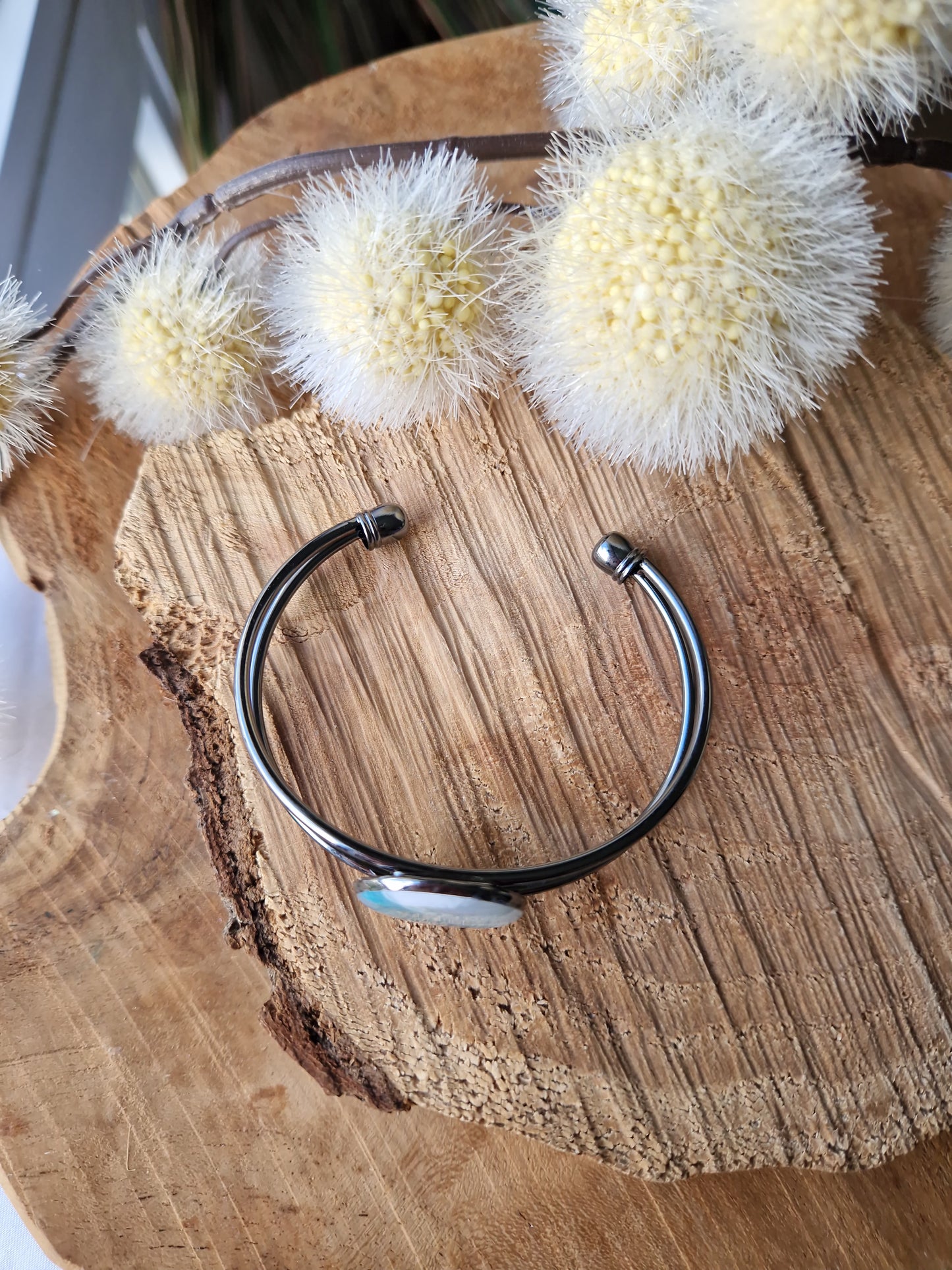 Bracelet jonc 🩵🤍