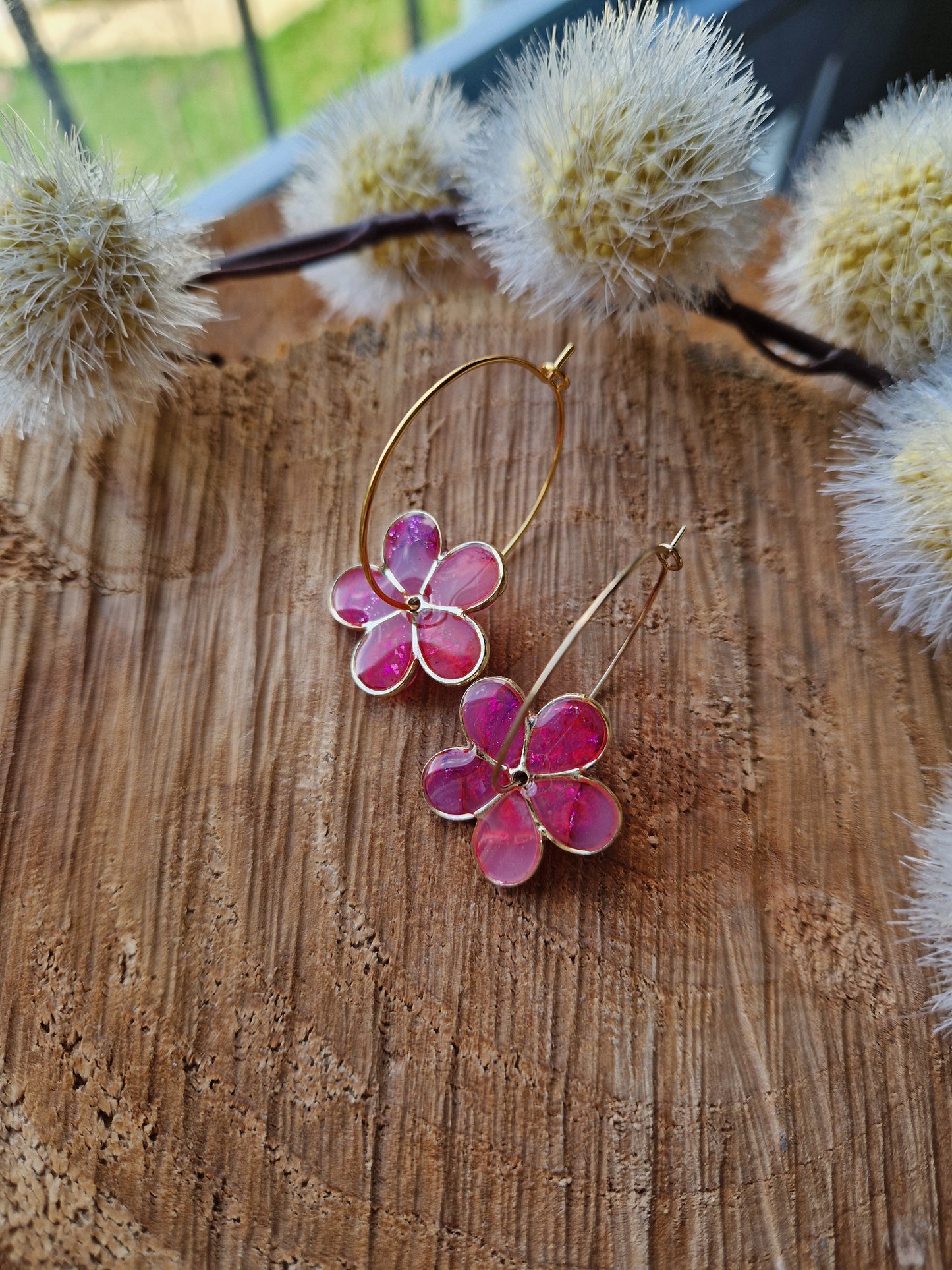 Boucles "Flora" marbrées 🩷💜