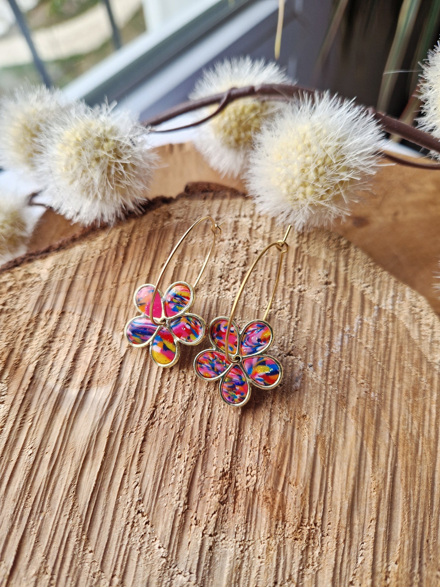 Boucles "Flora" color mix.