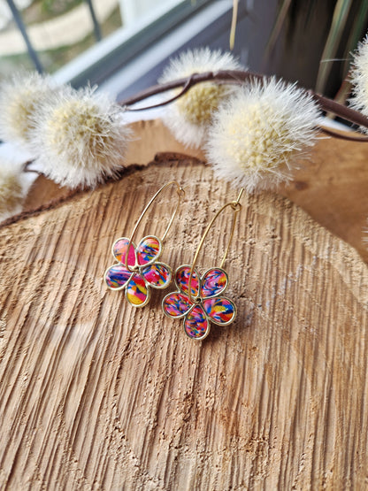 Boucles "Flora" color mix.