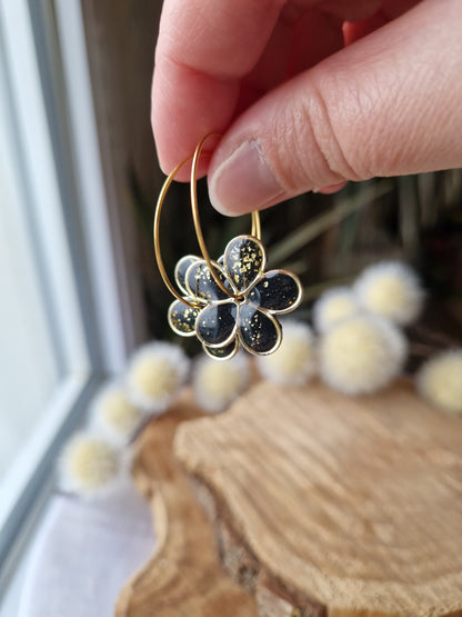 Les boucles "Flora 🌸" Chic 🖤✨️ (réservées à Lucie).