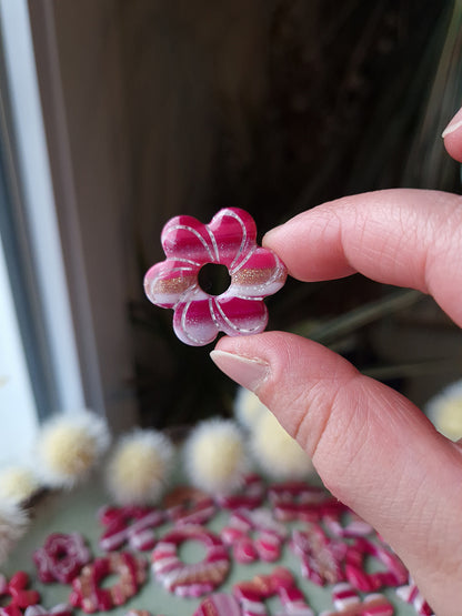 Pampilles "Framboise givrée 💓" finition brillante (sans créoles).