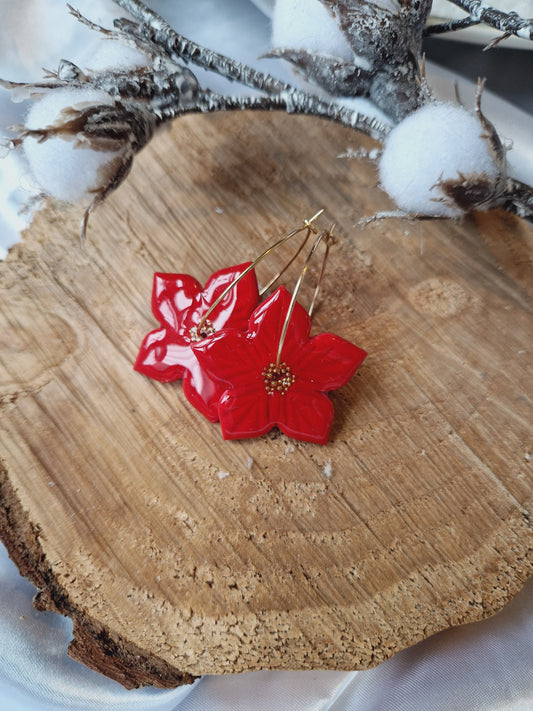 Boucles "Fleur de Noël"