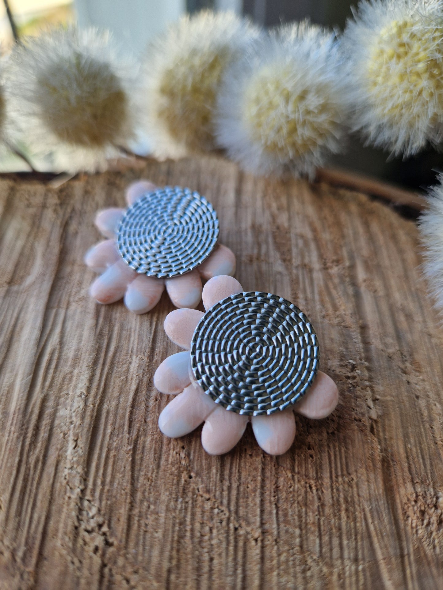Boucles "Fanny" Vichy 🩷 argent.