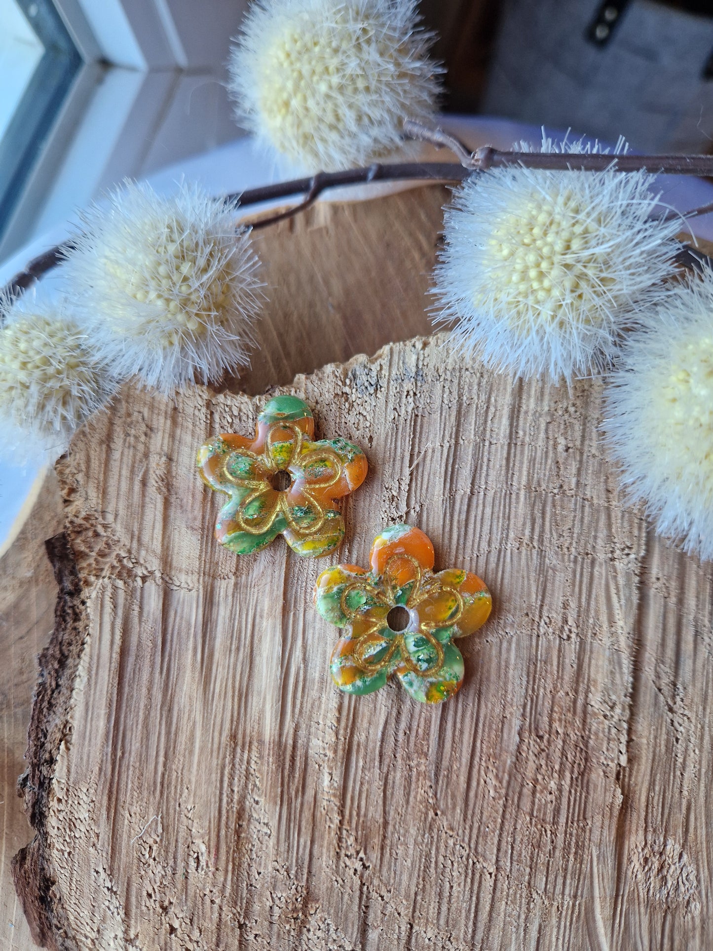Pampilles "Citrus" 🍋🍊🍋‍🟩 (sans créoles) finition brillante.