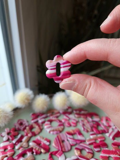 Pampilles "Framboise givrée 💓" finition brillante (sans créoles).