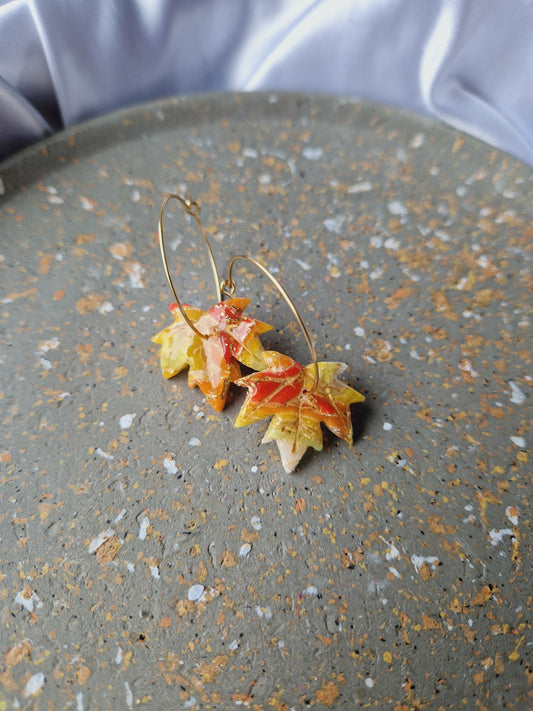 Boucles "Feuilles 🍁🧡"
