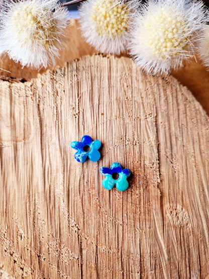 Minies pampilles "Lagon 🩵💙💚" finition brillante (sans créoles).