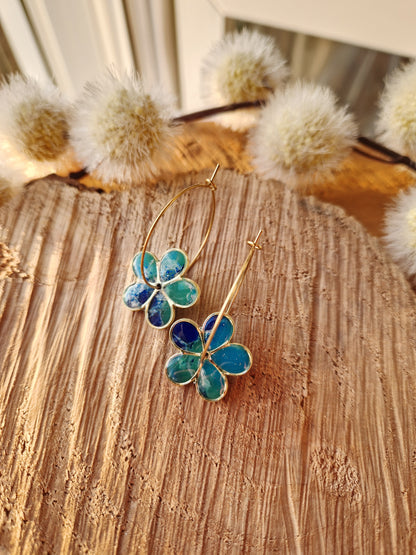 Boucles "Flora" Lagon.