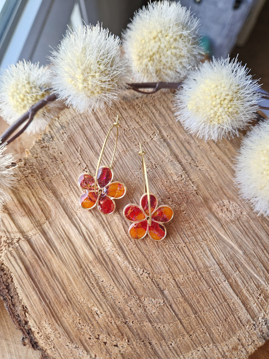 Boucles "Flora" sunset.