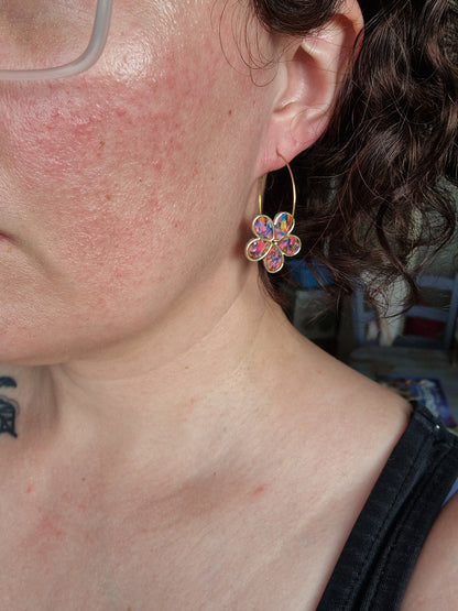 Boucles "Flora" color mix.