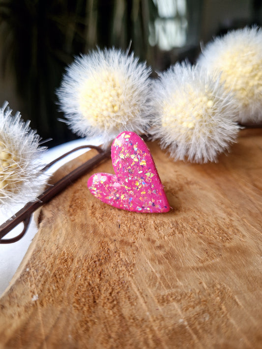 Pin's rose fushia pailleté 💕
