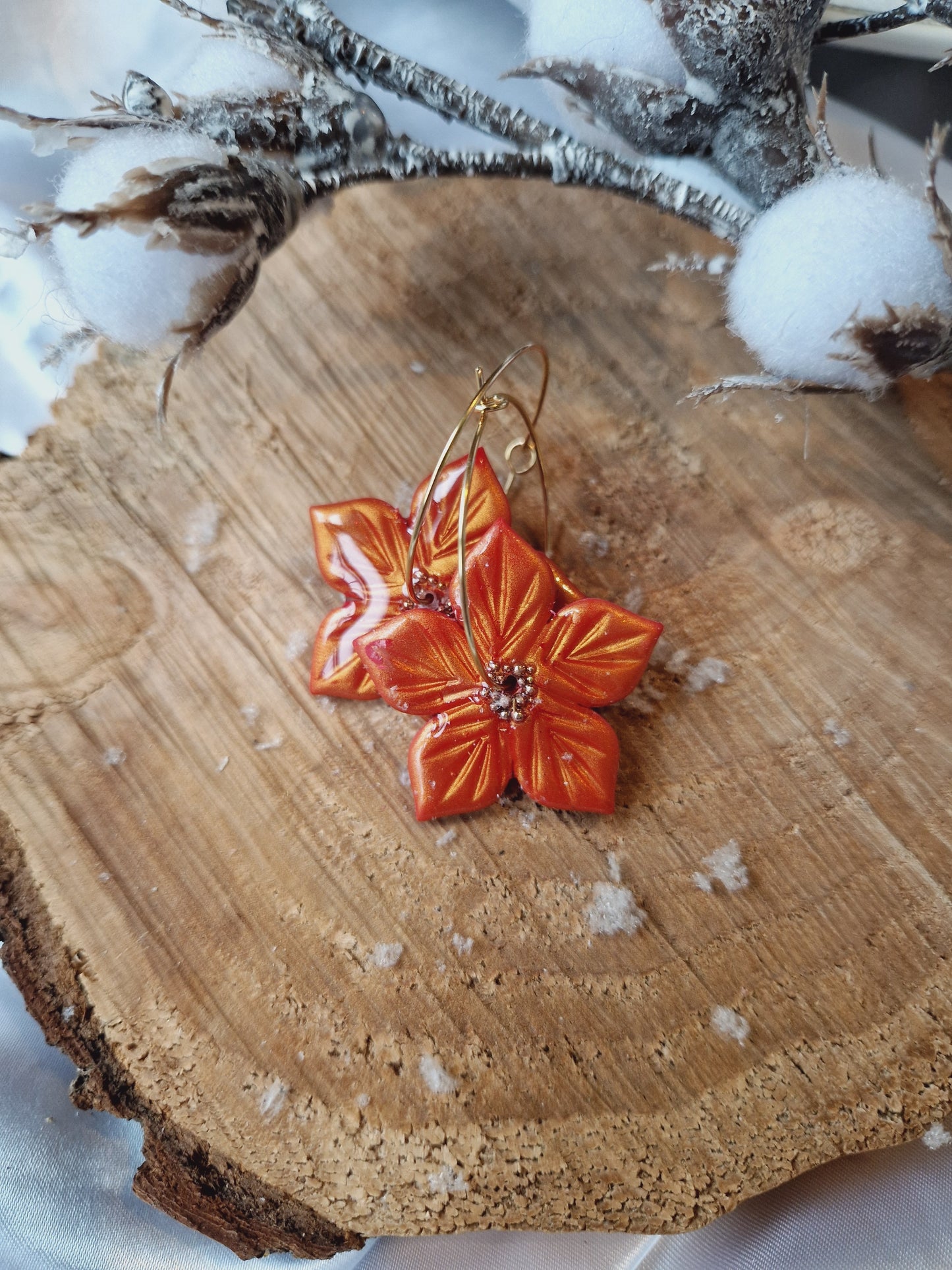 Boucles "Fleurs de Noël"