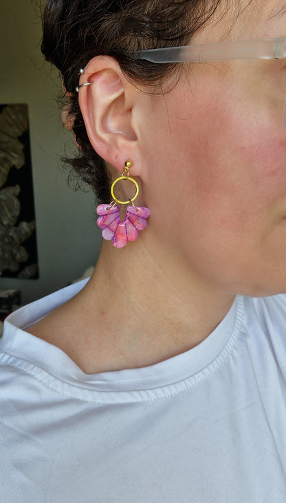 Boucles "Lilia" marbré rose violet 🩷💜.