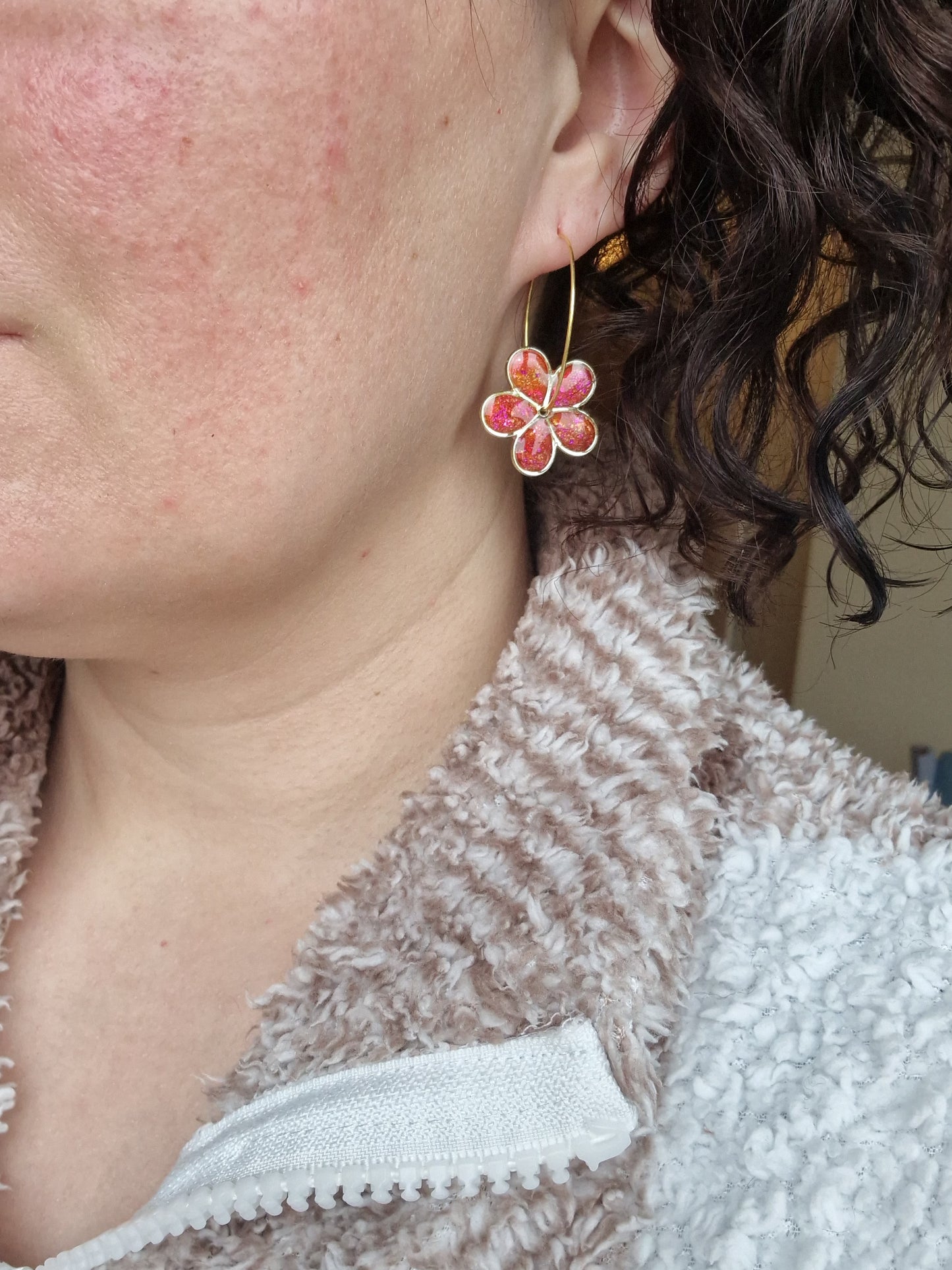 Les boucles "Flora 🌸" sunset. (Réservées à Lucie)